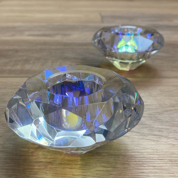 Beautiful AB Diamond Shaped Tealight Candle Holders‎ - Picture 1 of 8